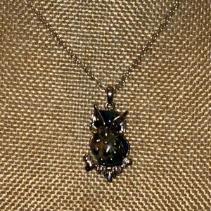 Silver Owl Pendant Necklace